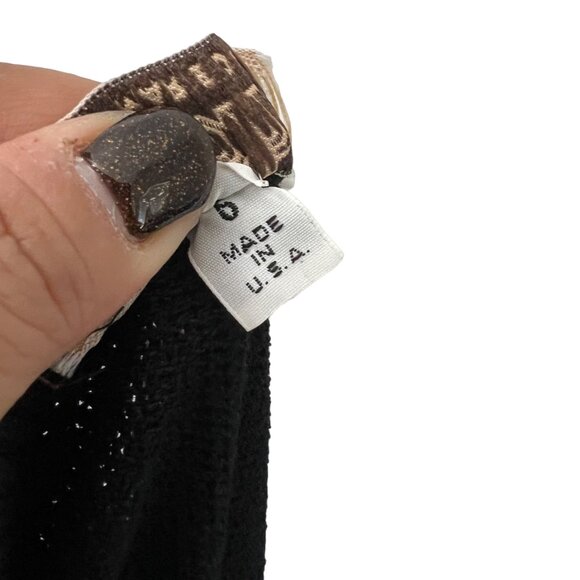 St John Black Gold Studded Santana Knit Open Cardigan Skirt Set Size 6 - Picture 8 of 15